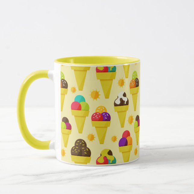 Colourful Cartoon Ice Cream Cones Mug (Left)