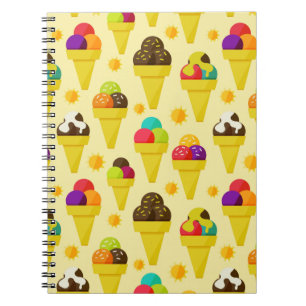 Colourful Cartoon Ice Cream Cones Notebook