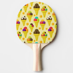 Colourful Cartoon Ice Cream Cones Ping Pong Paddle