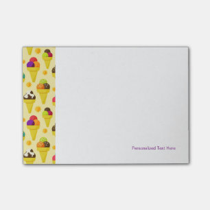 Colourful Cartoon Ice Cream Cones Post-it Notes