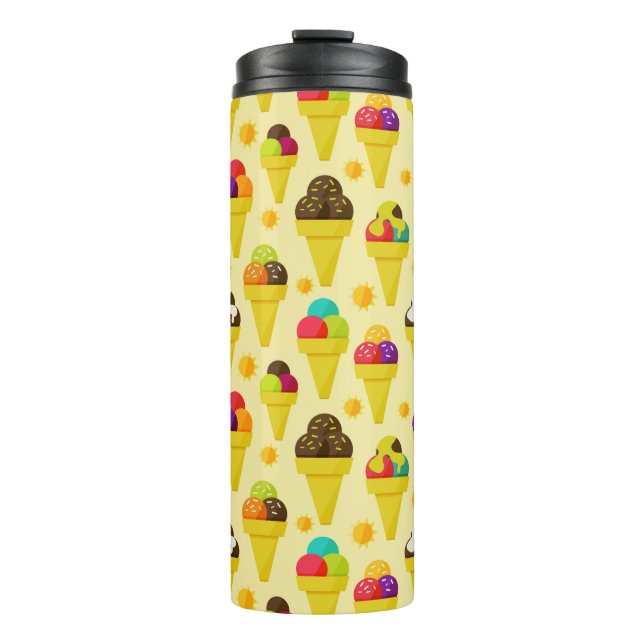 Colourful Cartoon Ice Cream Cones Thermal Tumbler (Front)