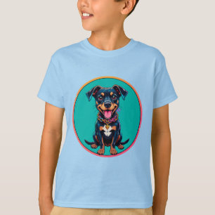 Colourful Cartoon Illustration of a Happy Dog T-Shirt