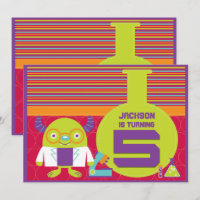 Colourful Cartoon Mad Scientist 5th Birthday Party