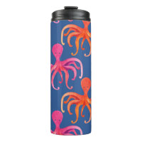 Colourful Cartoon Octopus Watercolor Pattern