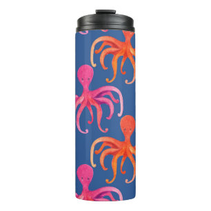 Colourful Cartoon Octopus Watercolor Pattern Thermal Tumbler