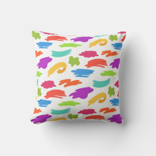 Colourful cartoon paint strokes cushion