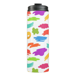 Colourful cartoon paint strokes thermal tumbler