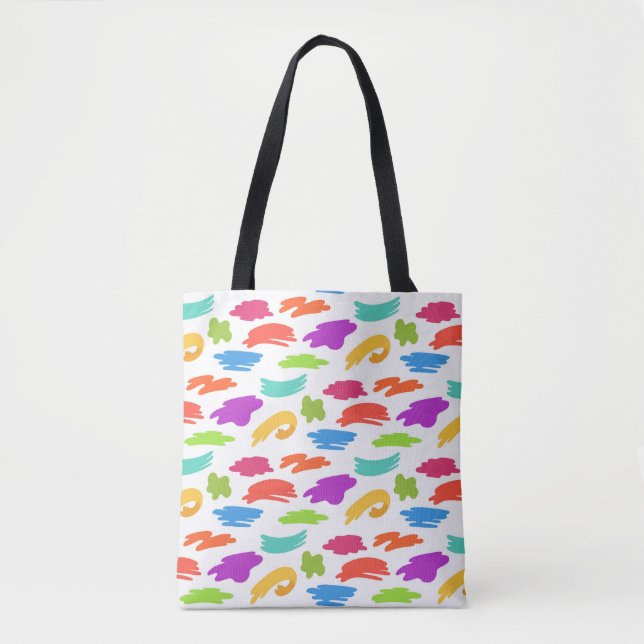 Colourful cartoon paint strokes tote bag (Front)