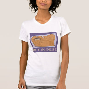 Colourful Cartoon Style Cute Pekingese Dog T-Shirt