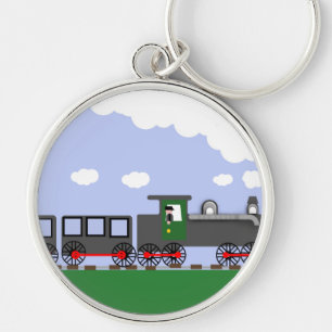 Colourful Cartoon Train Key Ring