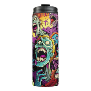 Colourful Cartoon Zombies Thermal Tumbler