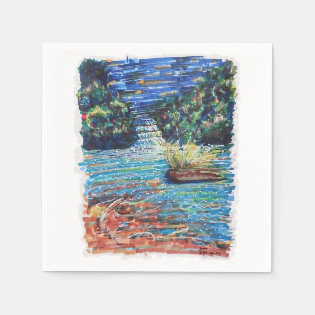 Colourful Cascade Napkin (Front)