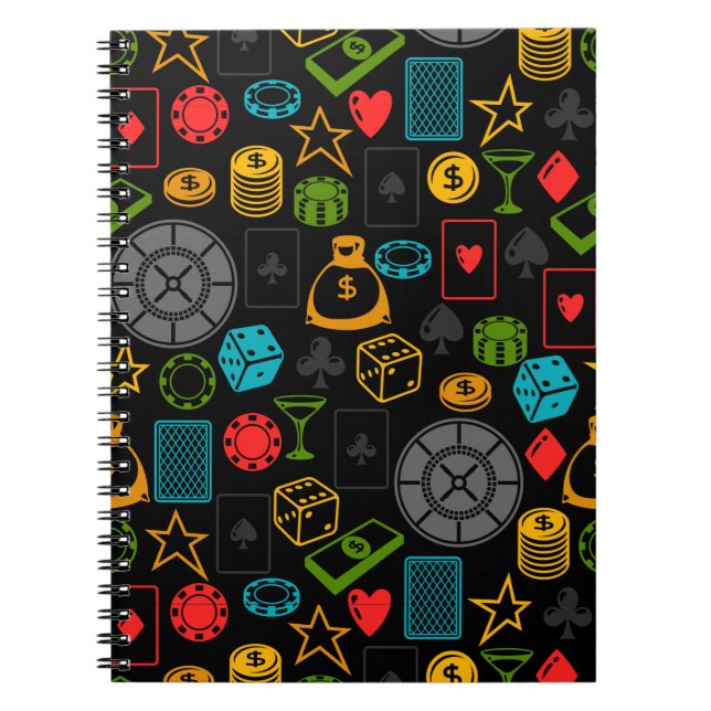 Colourful Casino Icons Notebook (Front)