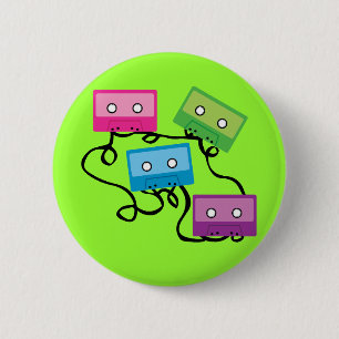 Colourful Cassette Tapes 6 Cm Round Badge