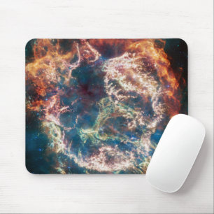 Colourful Cassiopeia A Supernova JWST Mouse Pad
