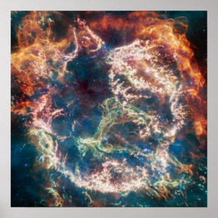 Colourful Cassiopeia A Supernova JWST Poster