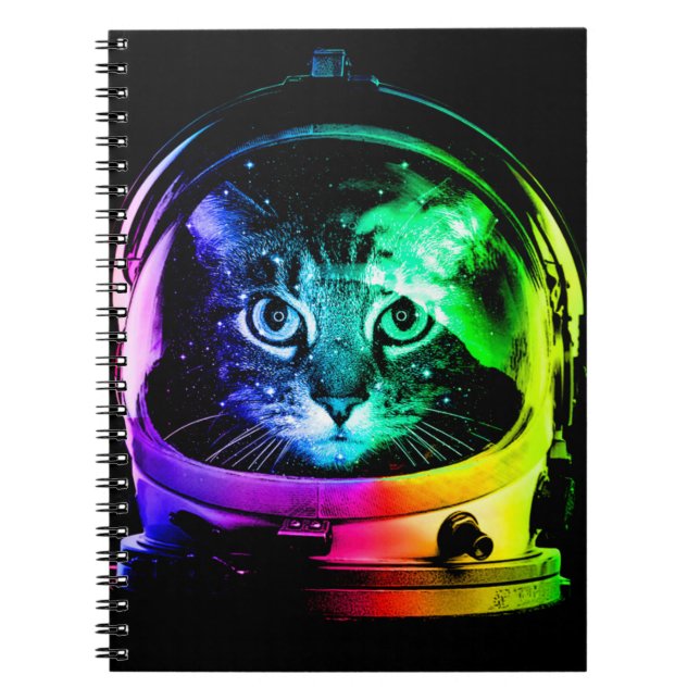 Colourful cat astronaut notebook (Front)