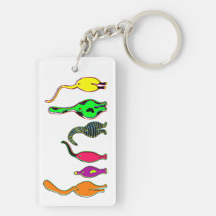 Colourful Cat Butts Key Ring