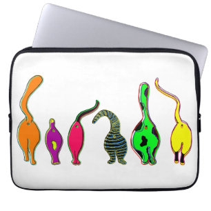 Colourful Cat Butts Laptop Sleeve