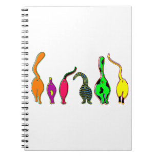 Colourful Cat Butts Notebook