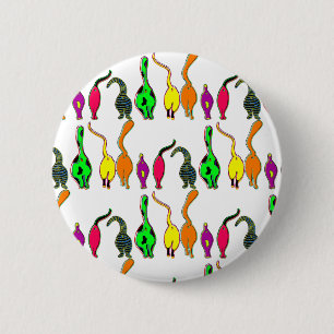 Colourful Cat Butts Pattern 6 Cm Round Badge