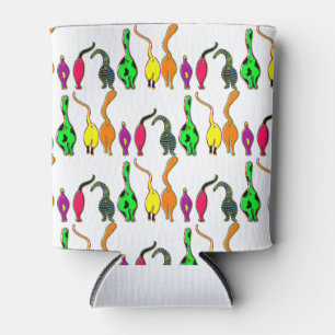 Colourful Cat Butts Pattern Can Cooler