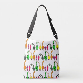 Colourful Cat Butts Pattern Crossbody Bag