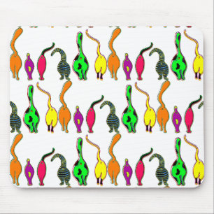 Colourful Cat Butts Pattern Mouse Pad