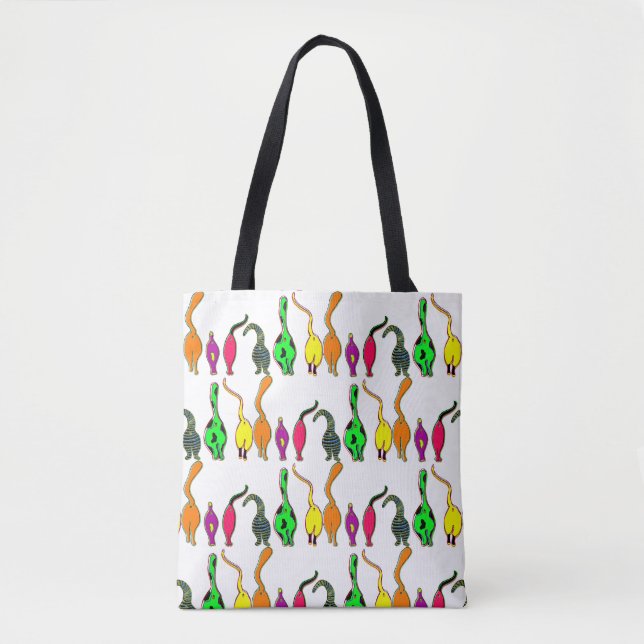 Colourful Cat Butts Pattern Tote Bag (Front)