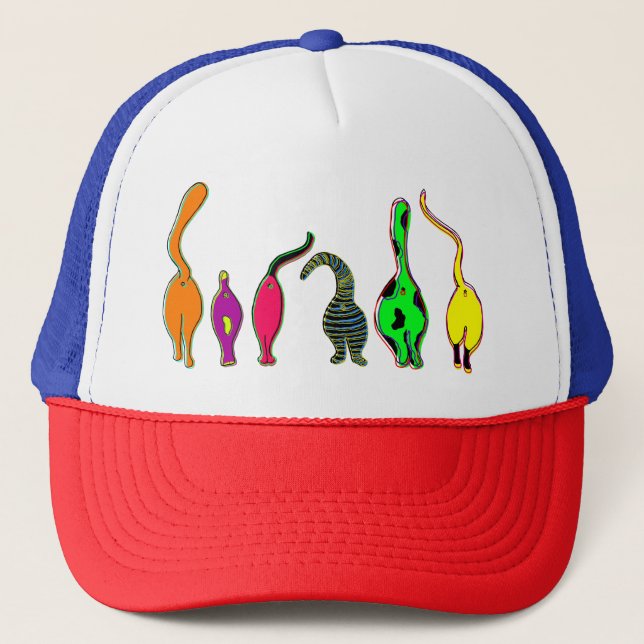 Colourful Cat Butts Trucker Hat (Front)