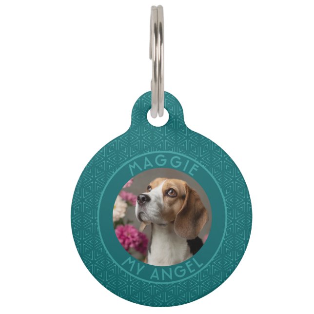 Colourful Cat Dad Gift Honeycomb Pet Tag (Front)