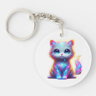 Colourful Cat Delight Key Ring