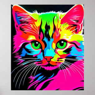 Colourful Cat Design Poster
