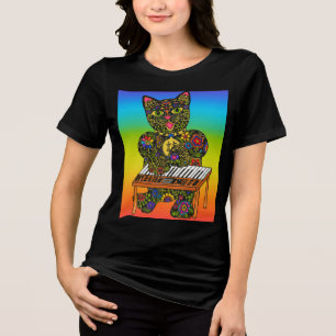 Colourful Cat Keyboard Tee – Art by Carole Bibisi,