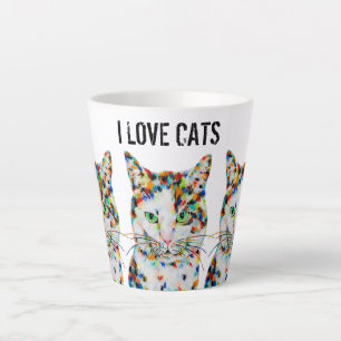 Colourful Cat Latte Mug