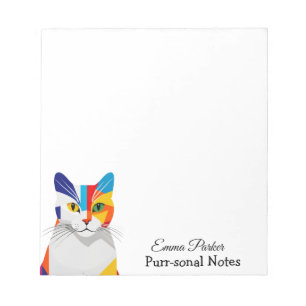 Colourful Cat Lover’s Custom Cat-Themed Notepad
