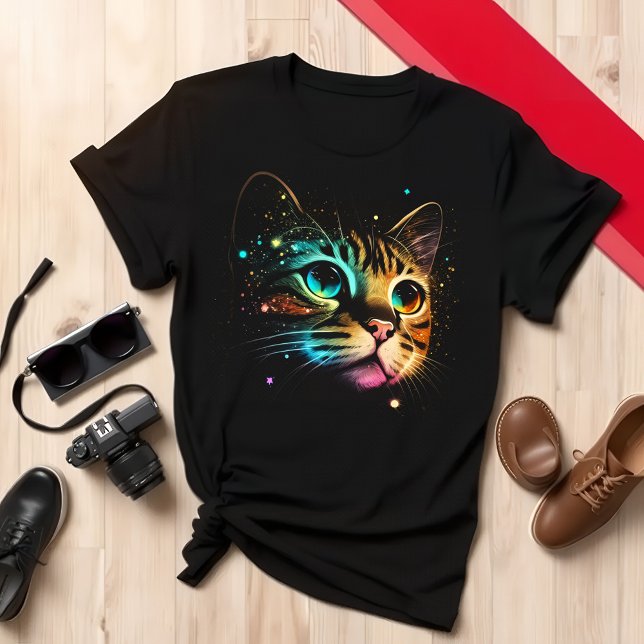 Colourful Cat Lover Unique Cute Cat Design T-Shirt (Creator Uploaded)