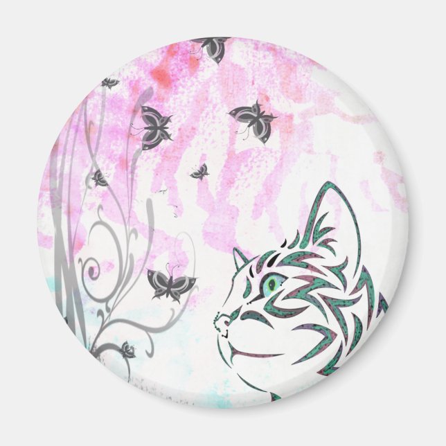 Colourful Cat Magnet (Front)