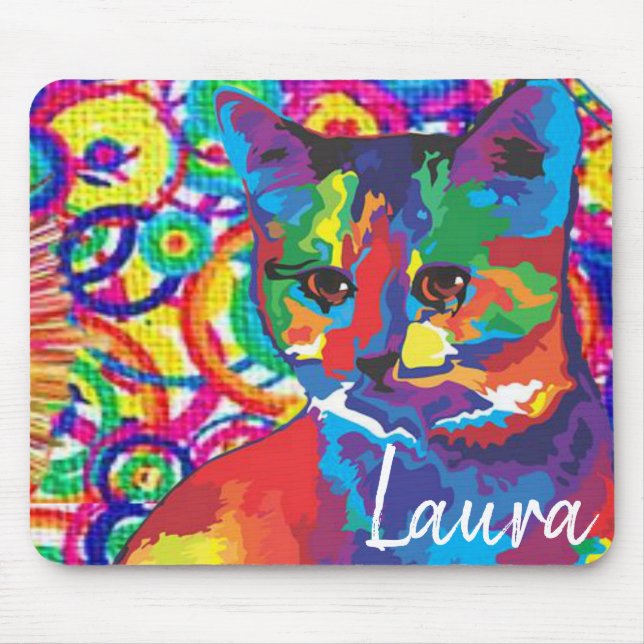 Colourful Cat Mouse Pad! Mouse Pad (Front)