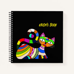 Colourful cat notebook