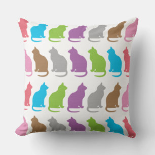 Colourful cat pattern cushion