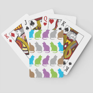 Colourful cat pattern playing cards