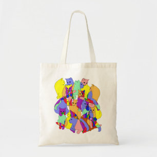 Colourful Cat Pattern Tote Bag