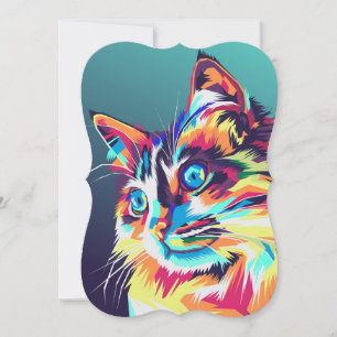 Colourful cat pop art