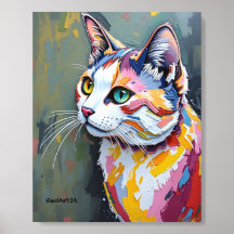 Colourful Cat Portrait