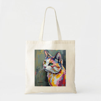 Colourful Cat Portrait Tote Bag