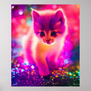 colourful cat poster