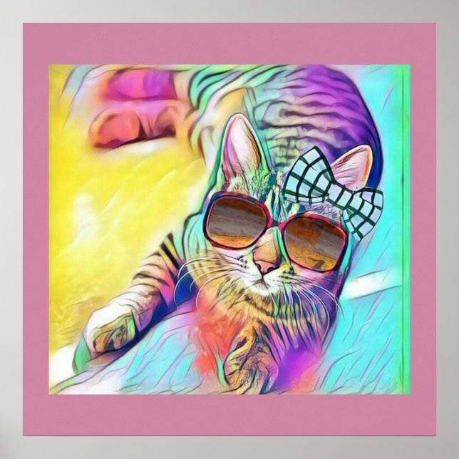 Colourful Cat Poster (Front)