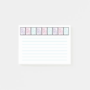 Colourful Cat Prints Lined Post It Notes