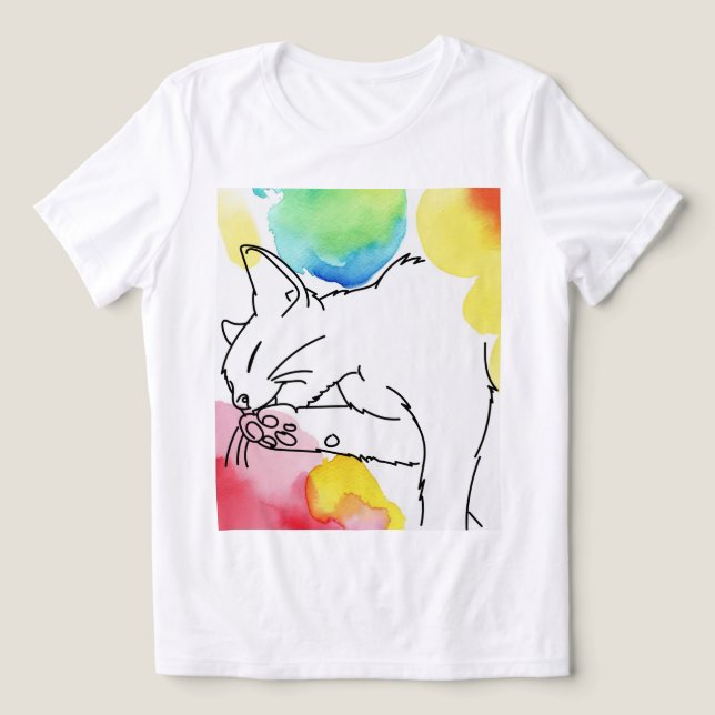 Colourful Cat Sketch Tri-Blend Shirt (Design Front)